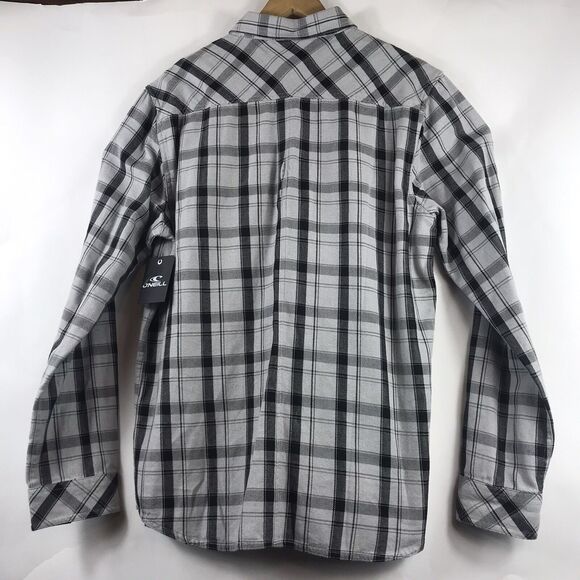 O'Neill Mens Carpenter LS Gray Black Plaid Long Sleeve Shirt Large $55 - Picture 5 of 5